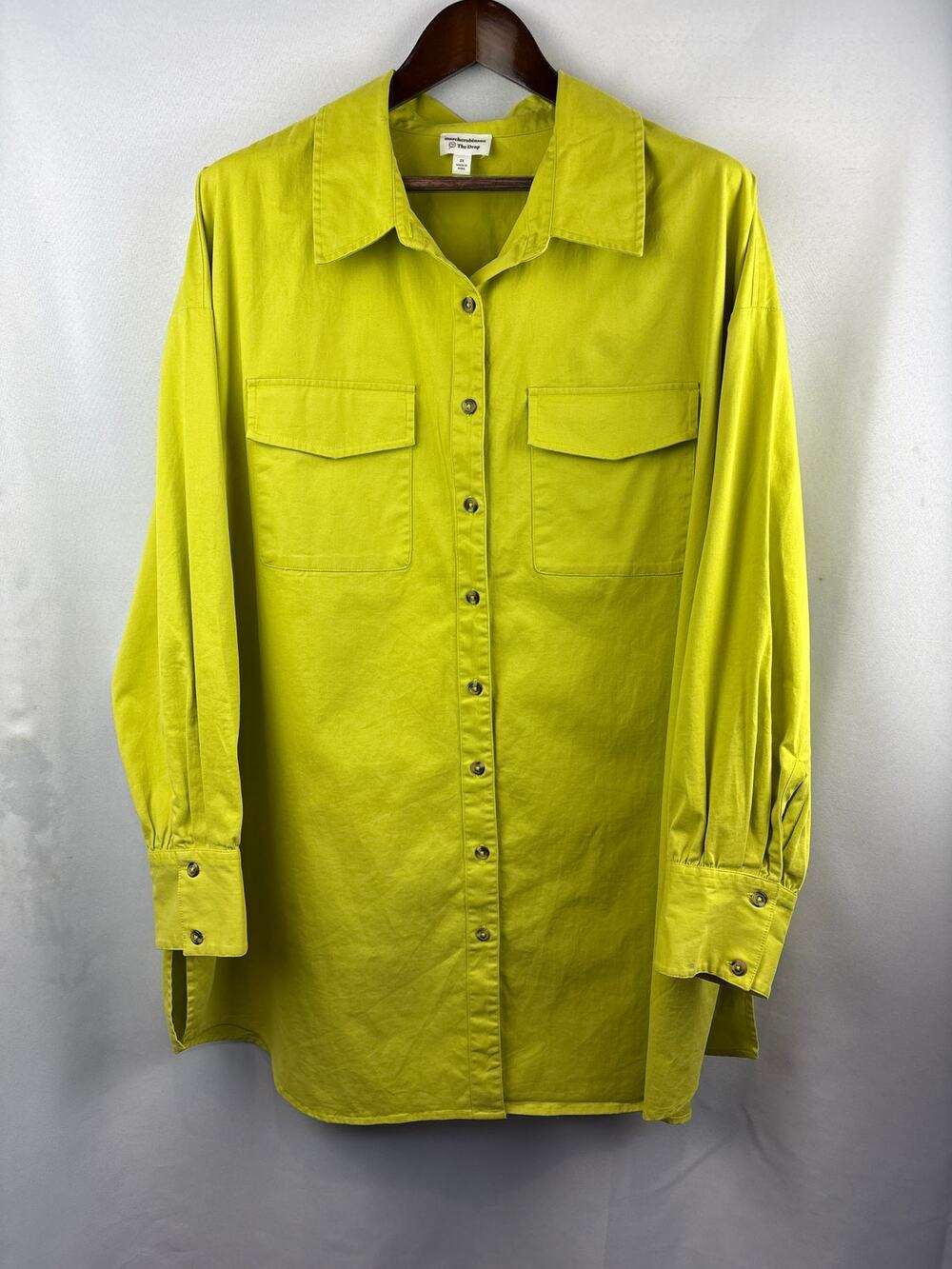 Women’s Marche Robinson The Drop 2X Green Button Up Drszs